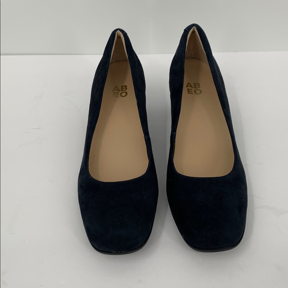 ABEO Avenue pump navy blue suede leather shoe block heel comfort Neutral new 8.5 - Picture 5 of 8